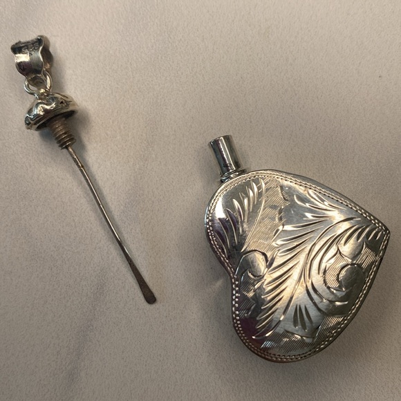 Antique vintage 50's sterling silver 925 perfume poison pendant - Picture 3 of 9